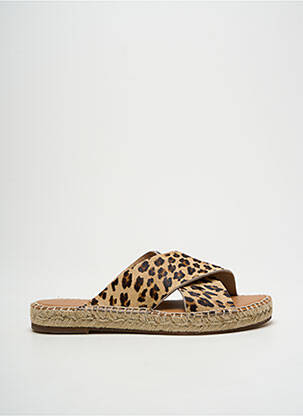 Mules/sabots bout ouvert talon plat jusqu'à 3cm beige ESCADRILLE femme