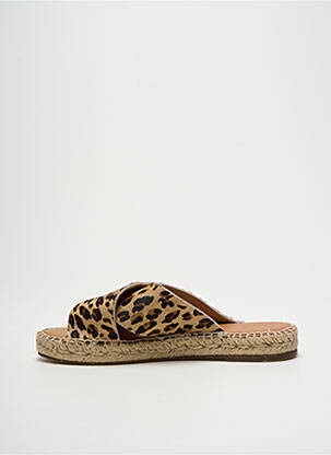 Mules/sabots bout ouvert talon plat jusqu'à 3cm beige ESCADRILLE femme