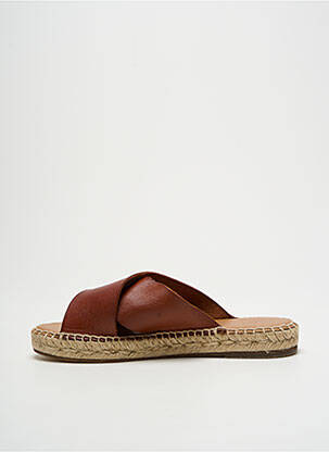 Mules/sabots tissage satiné talon plat jusqu'à 3cm marron ESCADRILLE femme