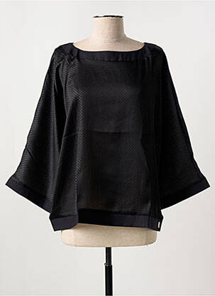 Blouse tissage popeline manches longues noir LA CIBLE ROUGE femme