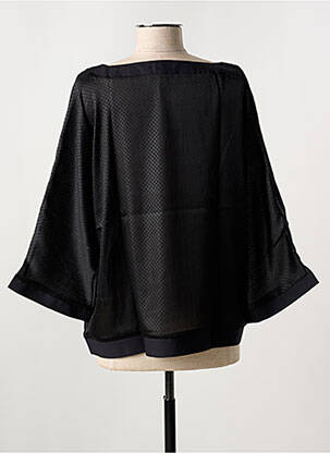 Blouse tissage popeline manches longues noir LA CIBLE ROUGE femme
