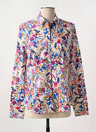 Chemisier imprimé fleurs manches longues bleu LA CIBLE ROUGE femme
