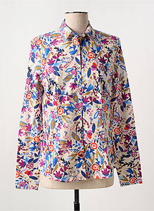 Chemisier imprimé fleurs manches longues bleu LA CIBLE ROUGE femme