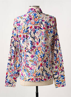 Chemisier imprimé fleurs manches longues bleu LA CIBLE ROUGE femme