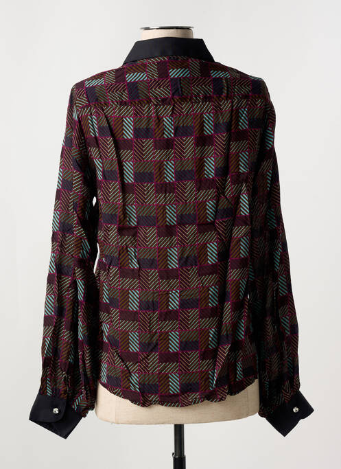 Chemisier imprimé fantaisie manches longues noir LA CIBLE ROUGE femme