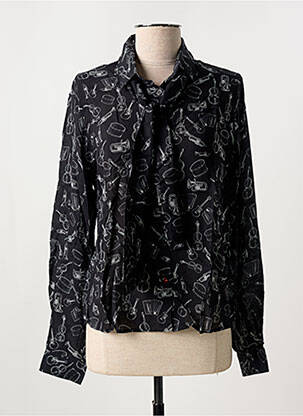 Chemisier coupe cintrée manches longues noir LA CIBLE ROUGE femme