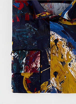 Chemise manches longues imprimé fantaisie bleu LA CIBLE ROUGE homme