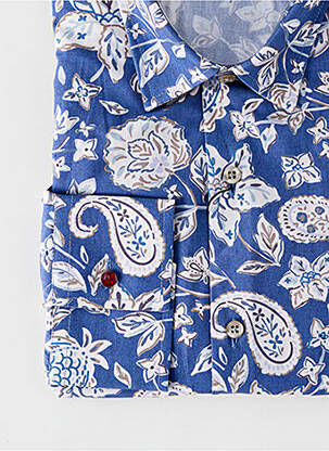 Chemise manches longues imprimé fantaisie bleu LA CIBLE ROUGE homme