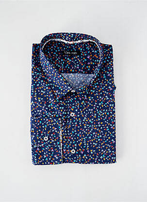 Chemise manches longues imprimé fantaisie bleu LA CIBLE ROUGE homme