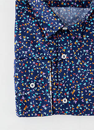 Chemise manches longues imprimé fantaisie bleu LA CIBLE ROUGE homme