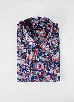 Chemise manches longues coupe droite bleu LA CIBLE ROUGE homme