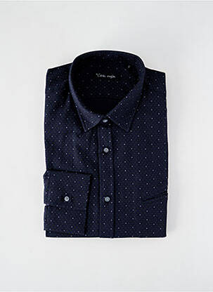 Chemise manches longues coupe cintrée bleu LA CIBLE ROUGE homme