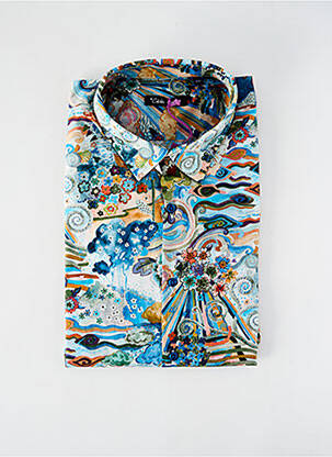 Chemise manches longues bleu LA CIBLE ROUGE pour homme