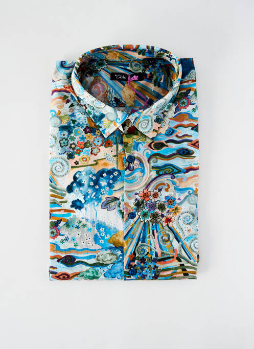 Chemise manches longues bleu LA CIBLE ROUGE pour homme