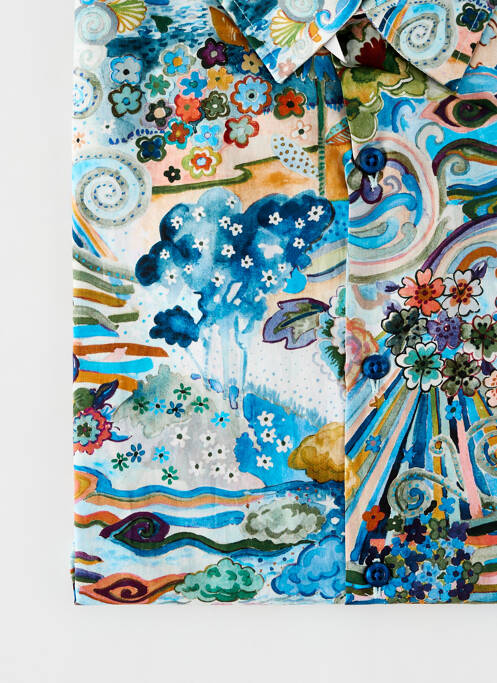 Chemise manches longues bleu LA CIBLE ROUGE pour homme