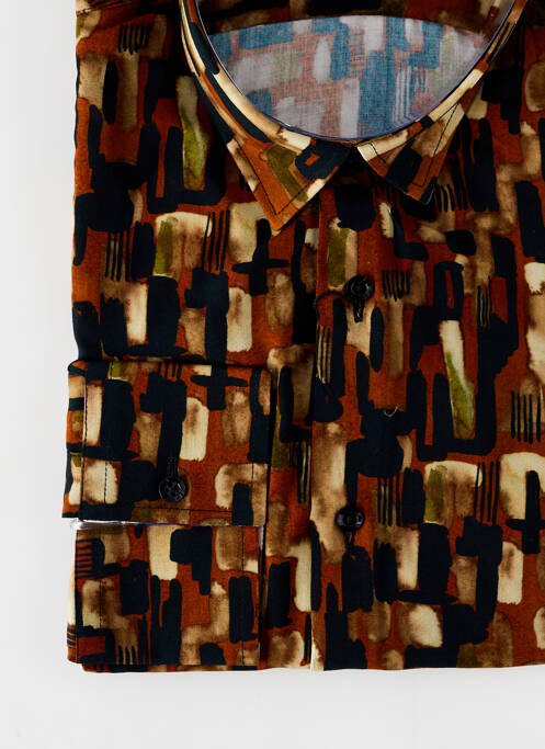 Chemise manches longues marron LA CIBLE ROUGE pour homme