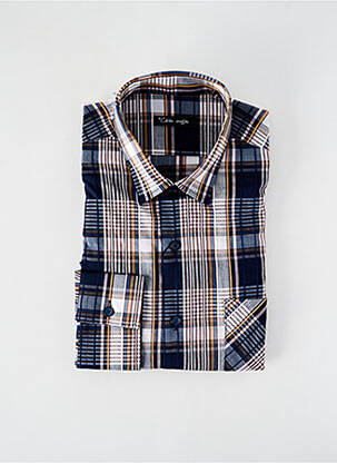 Chemise manches longues coupe droite bleu LA CIBLE ROUGE homme