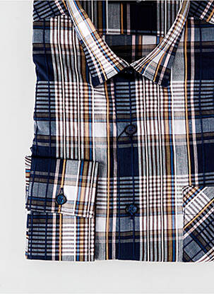 Chemise manches longues coupe droite bleu LA CIBLE ROUGE homme