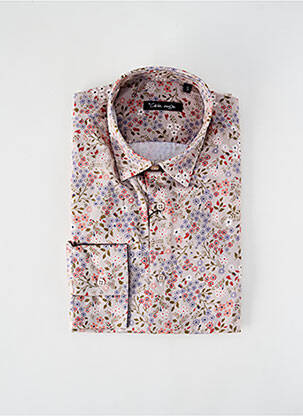 Chemise manches longues imprimé fleurs beige LA CIBLE ROUGE homme