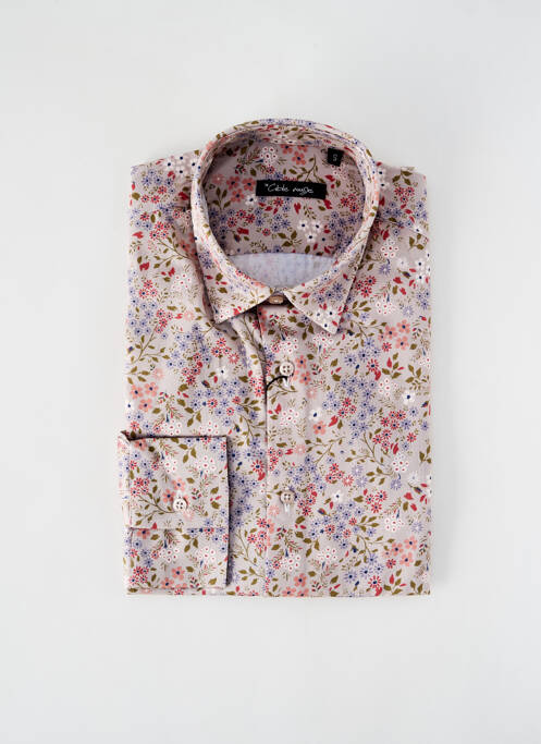 Chemise manches longues beige LA CIBLE ROUGE pour homme