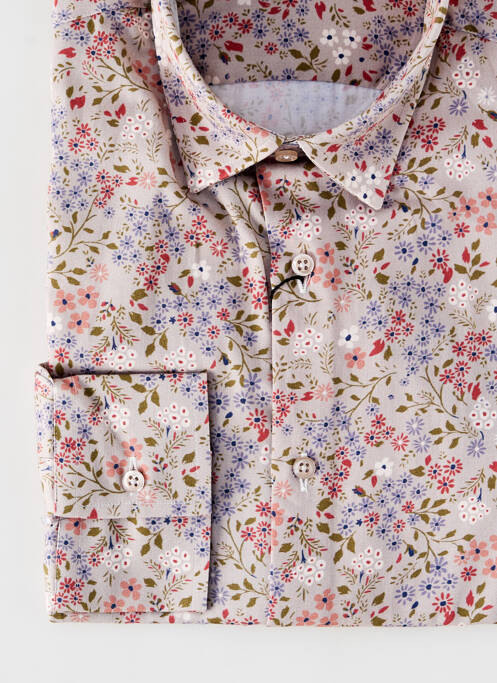 Chemise manches longues beige LA CIBLE ROUGE pour homme