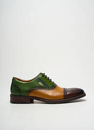 Derbies tissage satiné talon bas vert LORENZO CONTI homme