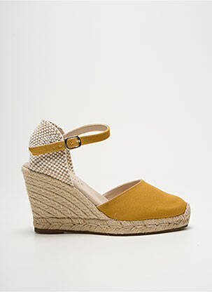 Sandales/nu pieds talon compensé talon de 7 à 9cm jaune ESCADRILLE femme