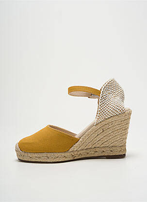 Sandales/nu pieds talon compensé talon de 7 à 9cm jaune ESCADRILLE femme