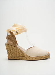 Espadrilles fermeture lacets talon de 7 à 9cm beige ESCADRILLE femme