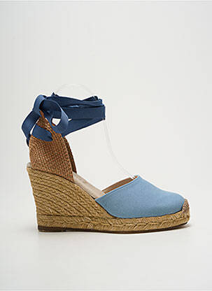 Espadrilles fermeture lacets talon de 7 à 9cm bleu ESCADRILLE femme