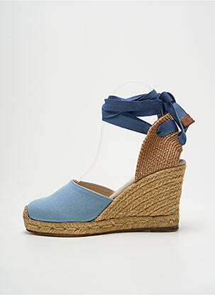 Espadrilles fermeture lacets talon de 7 à 9cm bleu ESCADRILLE femme