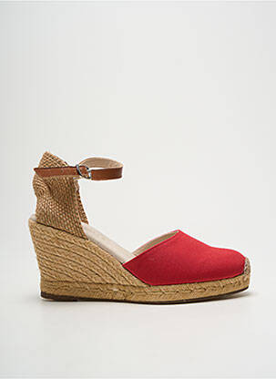 Espadrilles fermeture lacets talon de 7 à 9cm rouge ESCADRILLE femme