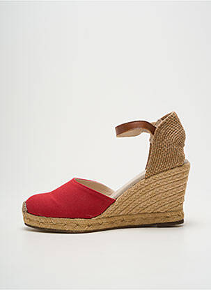 Espadrilles fermeture lacets talon de 7 à 9cm rouge ESCADRILLE femme