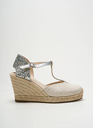 Espadrilles bout rond talon de 7 à 9cm argent ESCADRILLE femme