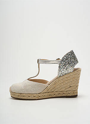 Espadrilles bout rond talon de 7 à 9cm argent ESCADRILLE femme