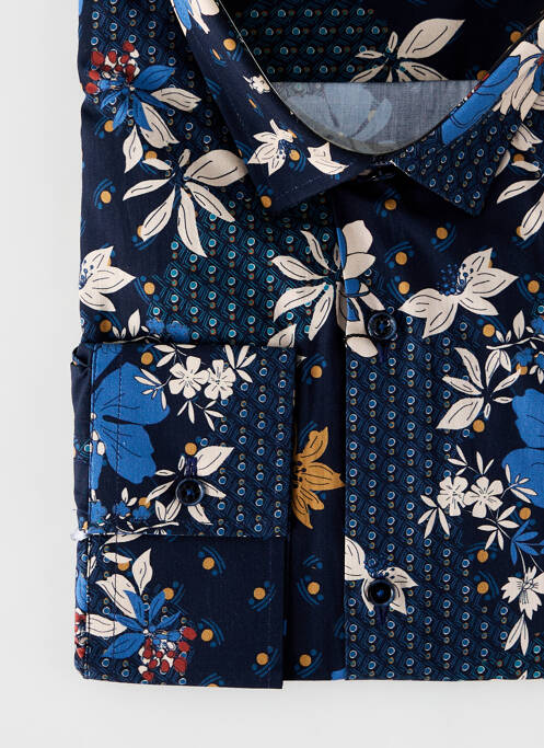 Chemise manches longues tissage popeline bleu LA CIBLE ROUGE homme