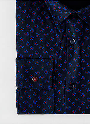 Chemise manches longues imprimé fantaisie bleu LA CIBLE ROUGE homme