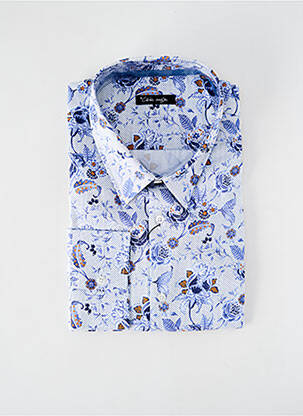 Chemise manches longues imprimé fantaisie bleu LA CIBLE ROUGE homme