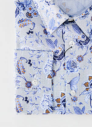 Chemise manches longues imprimé fantaisie bleu LA CIBLE ROUGE homme