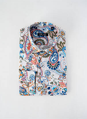 Chemise manches longues tissage popeline blanc LA CIBLE ROUGE homme