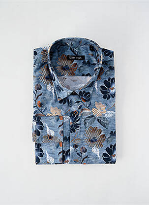 Chemise manches longues coupe droite bleu LA CIBLE ROUGE homme