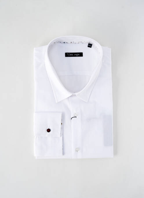 Chemise manches longues coupe droite blanc LA CIBLE ROUGE homme