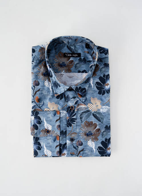 Chemise manches longues bleu LA CIBLE ROUGE pour homme