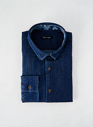 Chemise manches longues coupe droite bleu LA CIBLE ROUGE homme