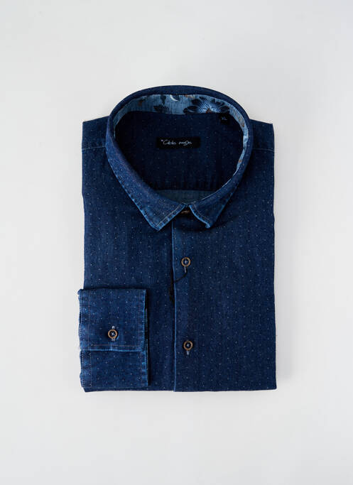 Chemise manches longues bleu LA CIBLE ROUGE pour homme