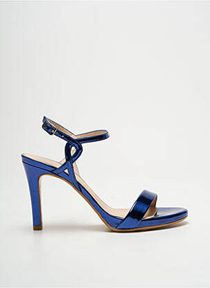 Sandales/nu pieds matière lisse talon de 7 à 9cm bleu LODI femme
