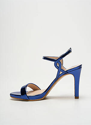 Sandales/nu pieds matière lisse talon de 7 à 9cm bleu LODI femme