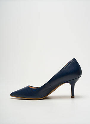 Escarpins tissage satiné talon de 7 à 9cm bleu LODI femme