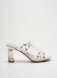 Mules/sabots bout ouvert talon de 7 à 9cm argent LAURA VITA femme