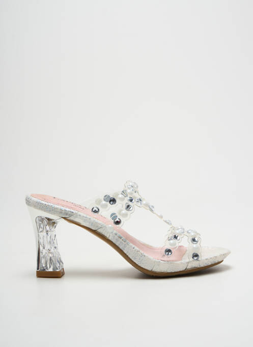 Mules/Sabots argent LAURA VITA pour femme